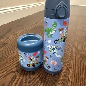 NEW Pottery Barn Kids Blue Thermos Set with Toy Story Characters